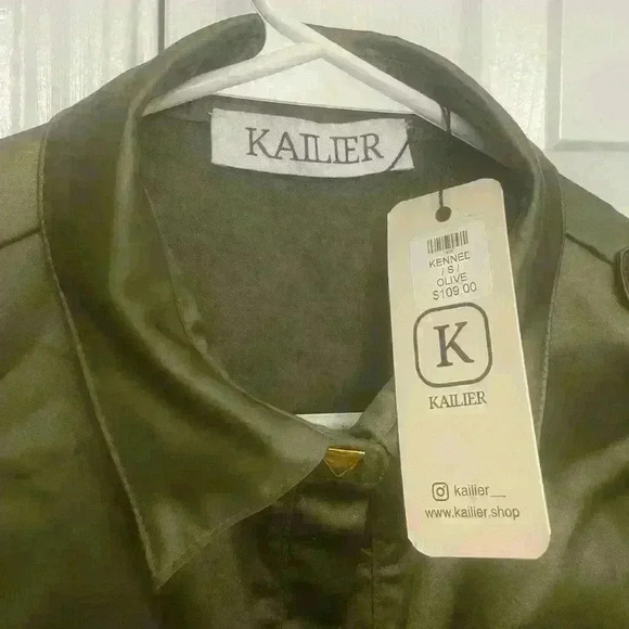 KAILER Sirene Satin Pant Set (Olive) NWT size S - Picture 13 of 15